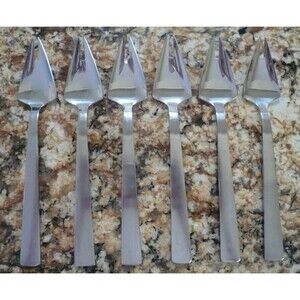 MCM Capri Italy 6 Appetizer Hors d'oeuvres Cold Meat Forks 7" Stainless Steel